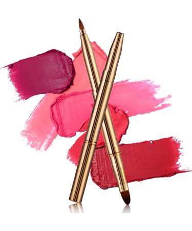 WLLHYF Professional Double Sided Retractable Lip Brush - Portable Travel Lip Makeup Applicator for Women and Girls (Gold) - Buy Online on GoSupps.com