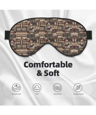 Rustic Lodge Bear Eye Mask | Soft Adjustable Sleep Mask for Men & Women | Comfortable Nighttime Eye Covers - Buy Online on GoSupps.com
