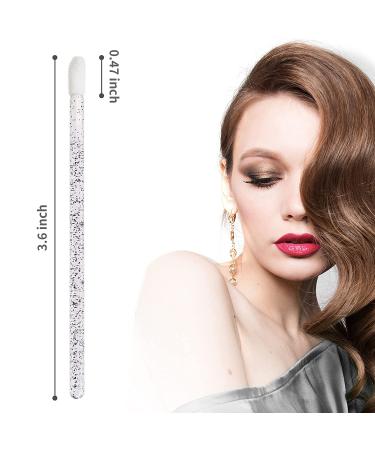 100pcs Disposable Lip Brushes with Container - Crystal Lip Applicators for Eyelash Extensions and Lipgloss - Black - Buy Online on GoSupps.com
