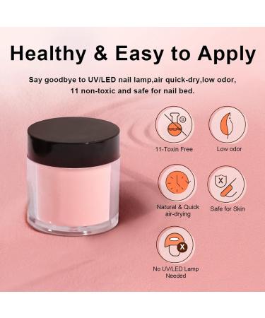 Nail Dipping Powder Kit - Jelly Pink Dip Powder Nail Set - 4 Colors Nail Art System with Base, Top Coat, Activator - No UV/LED Needed for Beginners - Buy Online on GoSupps.com