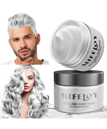 4 23 ounces white Temporary hair tint white instant hair cream mud natural hair color hairstyle pomade unisex styling haartone wax 120g silver white hair wax for party cosplay hallowe christmas - Buy Online on GoSupps.com