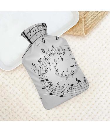 Musical Notes Hot Water Bottle with Plush Cover - Perfect Bed Warmer for Adults & Children | 26.5x15.3cm - Buy Online on GoSupps.com