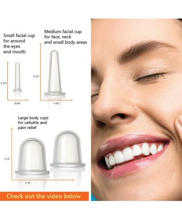 Facial Cupping Set for Face and Neck + Konjac Sponge - Anti Cellulite Therapy Set | DoSensePro - Buy Online on GoSupps.com