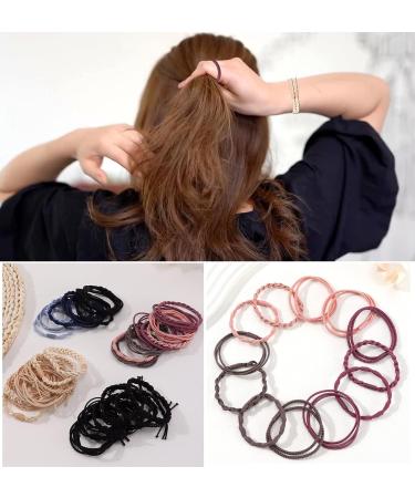 Mozaka 44Pcs Morandi Boho Hair Ties Bracelet for Women - Cute Braided Hair Elastics Bands for Thick, Thin, Long, Curly Hair - Buy Online on GoSupps.com