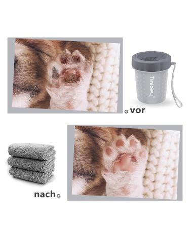 Tinioey Paw Cleaner for Dogs - Includes 3 Towels | Perfect Dog Accessories for Small Dogs | Size S Gray Dog Brush & Cleaner - Buy Online on GoSupps.com
