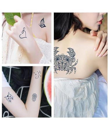 TopFunny Semi Permanent Tattoos for Women Men Girls - Waterproof, Long-Lasting 1-2 Weeks Stickers with Realistic Flower Butterfly Moon Designs - Buy Online on GoSupps.com