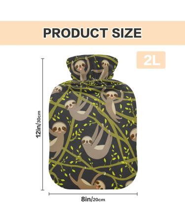 Funny Sweet Sloth Heat Bottle with Cover - 2L Hot Water Bag for Pain Relief - Perfect for Children & Adults - International Shipping Available - Buy Online on GoSupps.com