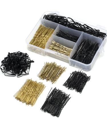 300 Pieces Hair Pins Kit, Including 100 Pcs Bobby Pins, 100 Pcs U Hair Pins, 100 Black Rubber Hair Bands, Hair Pins for Kids Girls and Women, Made of Metal, Not Easy to Fade, Which is Durable to be Repeated Used for Many T…