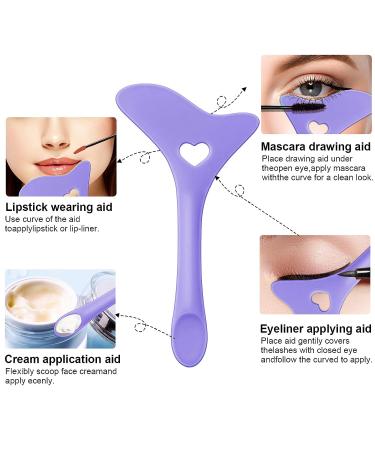 SUMEITANG Eye Makeup Stencils Set - Reusable Aid Tool for Mascara, Eyeshadow, and Eyeliner + Purple Makeup Applicator Guide Tool - Buy Online on GoSupps.com