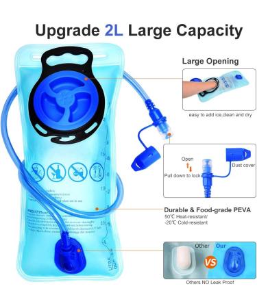 Lightweight Hydration Pack with 2L Water Bladder for Running, Cycling, Hiking - Black - Men, Women, Kids - Buy Online on GoSupps.com