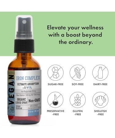 Iron Supplement - 18mg Bisglycinate Complex with Vitamin C & B12 for Energy & Immunity Boost and Organic ZINC Boost Mist 40mg (Extra Strength) - Sugar Free with VIT C and Elderberry Extract - Buy Online on GoSupps.com