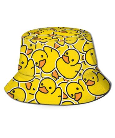 Bucket Hats Fashion Sun Cap Packable Outdoor Fisherman Hat for Women and Men Rubber Duck Pattern