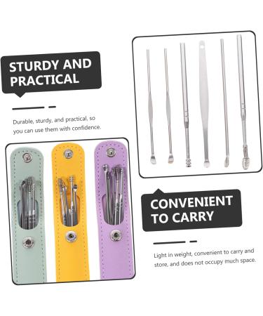 GLEAVI 6 Sets Earpick Ear Wax Remover - Stainless Steel Ear Cleaning Tools & Ear Massage Supplies for Adults - Buy Online on GoSupps.com