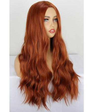 PORSMEER Auburn Red Brown Long Curly Wig for Women | Natural Copper Synthetic Hair | Perfect for Cosplay & Parties - Buy Online on GoSupps.com