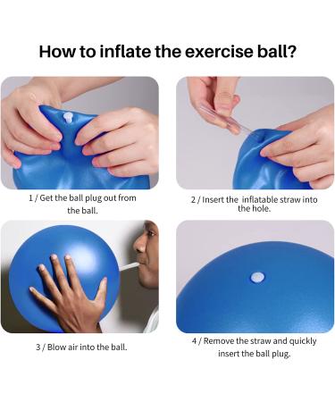 Kalovin Pilates Ball - 9 Inch Mini Exercise Ball for Yoga, Pilates, Barre - Blue - Buy Online on GoSupps.com