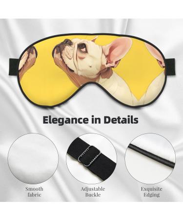 Unisex French Bulldog Print Sleep Mask - Double-Sided Eye Mask for Sound Sleep & Skin Care - Buy Online on GoSupps.com