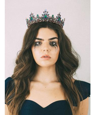 SWEETV Queen Crown for Women - Jeweled Baroque Wedding Tiara & Costume Accessory in Green - Buy Online on GoSupps.com