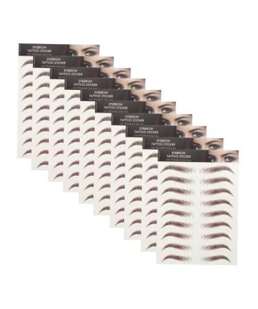OHPHCALL 9 Sheets Waterproof Eyebrow Stickers Artificial Eyebrow Tools Imitation Eyebrow Hair Cosmetic 6d