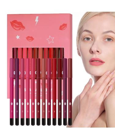 Tyinerc Lip Pencil | 12 Matte Makeup Colors for Beauty - Waterproof Lip Pencil Set | For Women Girls Teens Wife Friends Family Sister Birthday Christmas Party