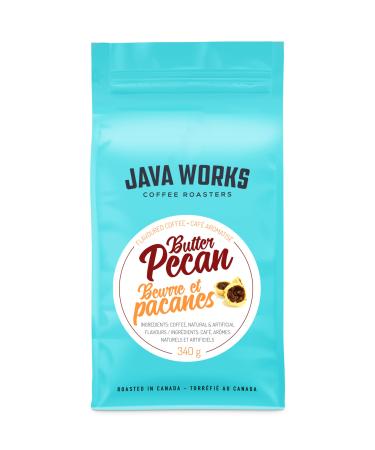 Java Works Coffee - Butter Pecan Flavoured Coffee | 340 grams | Medium Roast | Whole Bean Butter Pecan 340 g (Pack of 1)
