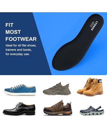 Memory Foam Insoles for Men - Replacement Shoe Inserts for Work, Running, Hiking, and Sneakers - Shock Absorbing, Foot Pain Relief - Comfort Inner Soles - US 11, Black - Buy Online on GoSupps.com