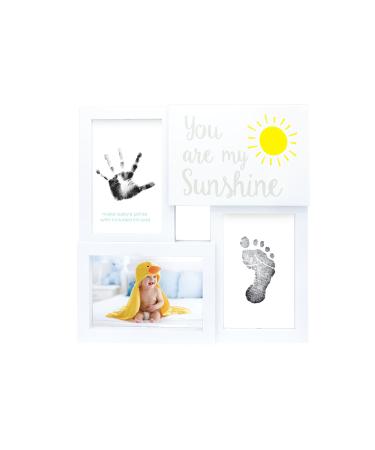 Tiny Ideas Baby Prints Collage Keepsake Frame with Included Ink Pad, You are My Sunshine, White/Black 698904970668