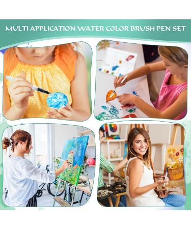 Junreox 12Pcs Watercolor Brush Pens Set with Premium Leakproof Water Brush Pen and Assorted Tips - Refillable Watercolor Pens for Painting - Arts Value Pack - Buy Online on GoSupps.com