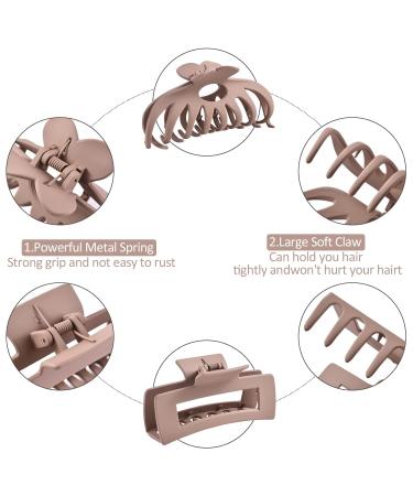 12 Pack Hair Claw Clips - Large and Small Clips for Thick & Thin Hair - Strong Hold Matte Hair Accessories for Women - Neutral Colors - Buy Online on GoSupps.com