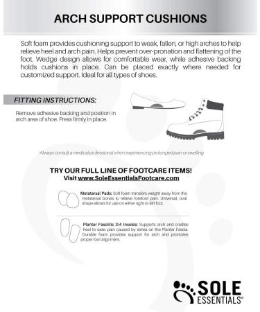 Sole Essentials Support Cushion - Arch Relief & Comfort for All Sizes L-XL | Enhanced Foot Support for International Shipping - Buy Online on GoSupps.com