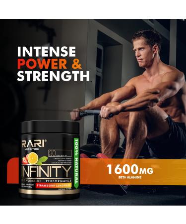 RARI Nutrition - Infinity Pre Workout Powder - Natural Preworkout Energy Supplement for Men and Women - Keto and Vegan Friendly - No Creatine - 30 Servings - (Strawberry Lemonade) - Buy Online on GoSupps.com