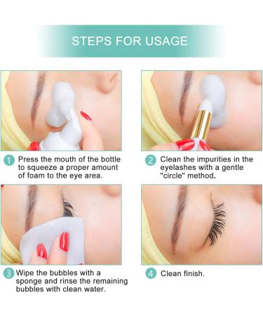 50ML Eyelash Shampoo Extension Cleanser with Brushes - Lash Cleaning Kit for False & Natural Eyelashes - Salon & Home Use - Buy Online on GoSupps.com