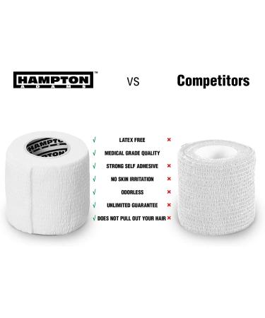 14-Pack White Self Adhesive Bandage Wrap - Breathable Cohesive Wrap for Sports Injuries - 2x5 Yards - Ideal for People & Pets - Ankle, Knee & Wrist Support - Buy Online on GoSupps.com
