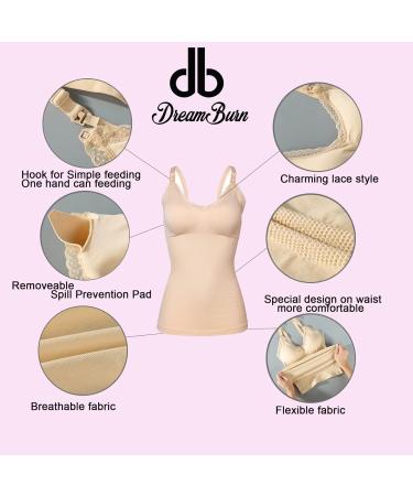 Dreamburn Womens Nursing Tank Tops Built in Bra for Breastfeeding Maternity Camisole  Brasieres L Black1