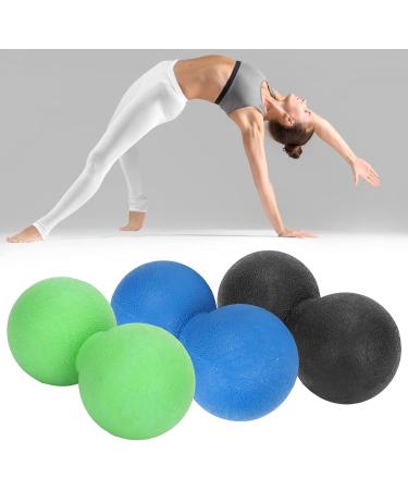 Verdant Touch Fitness Fascia Ball Set - Portable TPR Yoga Massage Balls for Muscle Relaxation | Black Green Blue - Buy Online on GoSupps.com