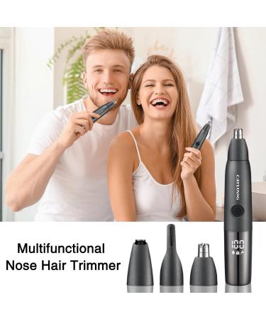 Nose Hair Trimmer for Men & Women | 2024 Rechargeable Painless Waterproof LED Display Dual Edge Blades - Professional Ear & Eyebrow Clipper - Buy Online on GoSupps.com