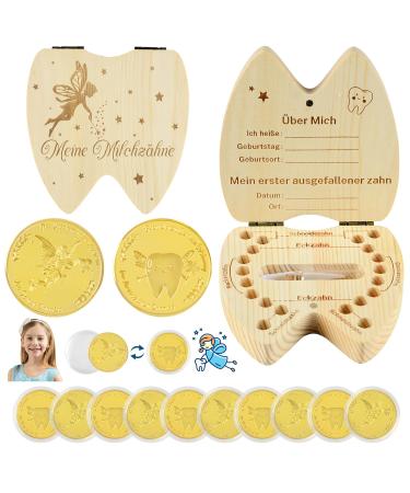 Victer tooth fairy coins & tooth box milk teeth suit 10 pieces tooth fairy goldtaler 1 piece of personalized milk tooth box ideas from the stories of the tooth fairy tooth fairy gifts for girls boy