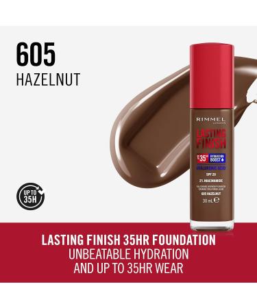 Rimmel Lasting Finish 35HR Foundation in 605 Hazelnut - Long-Lasting Formula - Buy Online on GoSupps.com