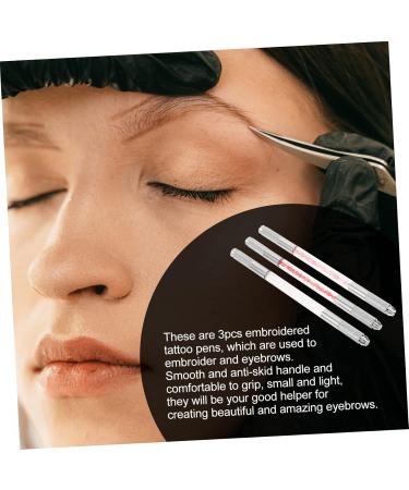 BIUDECO 3pcs Plastic Eyebrow Pens Women Eyebrow Pens Aluminum Alloy Double-headed Eyebrow Pen - Buy Online on GoSupps.com