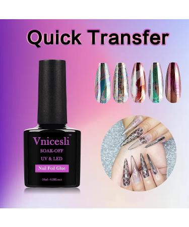 Vnicesli Nail Art Foil Glue Gel - Transfer Tips Foil Transfer Gel for Nails - DIY Manicure with LED Lamp - Buy Online on GoSupps.com