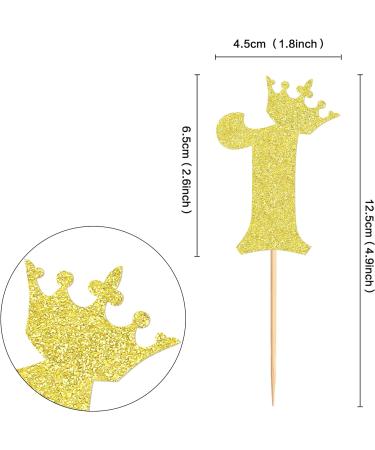 Ercadio 24 Pack Number 1 Cupcake Toppers 1st Birthday Cupcake Toppers Gold Glitter Number 1 Cupcake Picks First Happy Birthday Decorations for Baby Shower Anniversary Party Cake Supplies 1 Gold - Buy Online on GoSupps.com