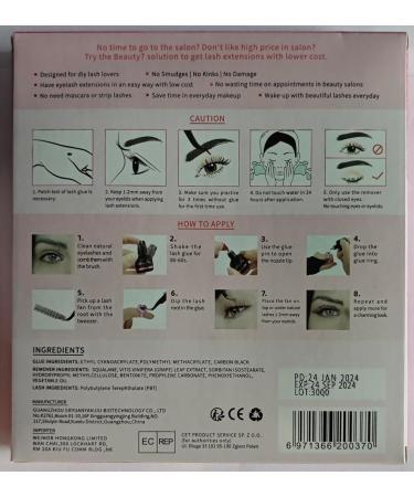 DIY Lash Extension Kit 20D Faux Mink Cluster Lashes 0.05 Curl 8mm-15mm Eyelash Glue Remover and Tweezers - Buy Online on GoSupps.com