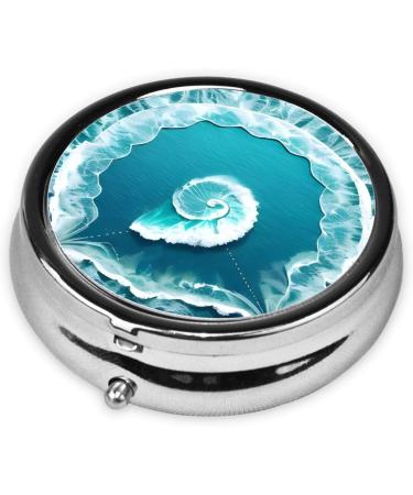 Sea of Lover Round Pill Box - 3 Compartment Organizer for Purse & Pocket | Portable Travel Pill Case - Buy Online on GoSupps.com