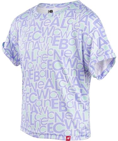 New Balance Girls' Active Shorts Set - 2 Piece Performance T-Shirt and Gym Shorts (4-12) Light Surf/Vibrant Violet - Buy Online on GoSupps.com