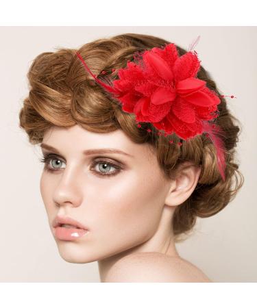 Sibba Flower Clips - Elegant Hairpins with Red Roses for Weddings Tea Parties & Special Occasions | Women's Accessories & Headwear - Buy Online on GoSupps.com