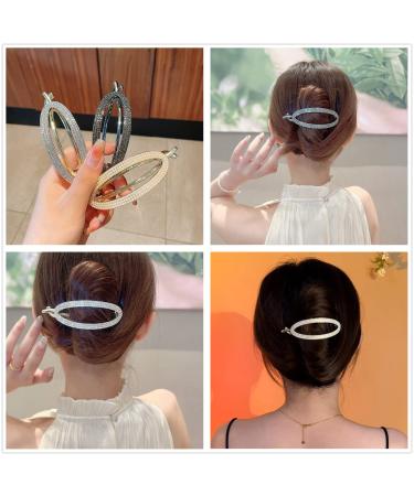 French Crystal Twist N Clip  3PCS Non Slip Hair Barrettes Strong Clamp Jaw Claws Hair Accessories for Women hair claw