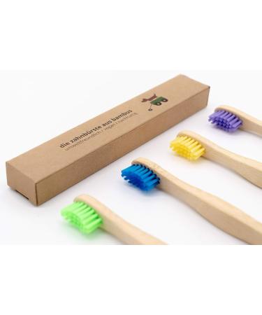 Bamboo Toothbrushes for Kids - Pack of 4 Sustainable & Vegan Soft Bristles - Buy Online on GoSupps.com