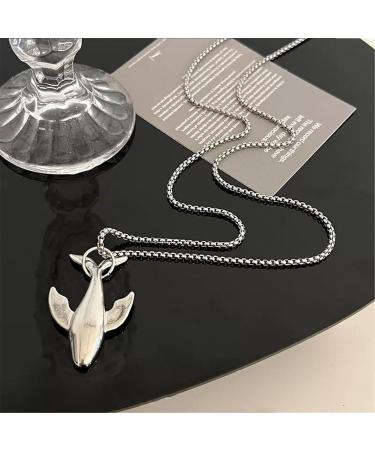 OralGos Stainless Steel Whale Pendant Necklace - Elegant Men's Sweater Chain & Stylish Long Necklace - Buy Online on GoSupps.com