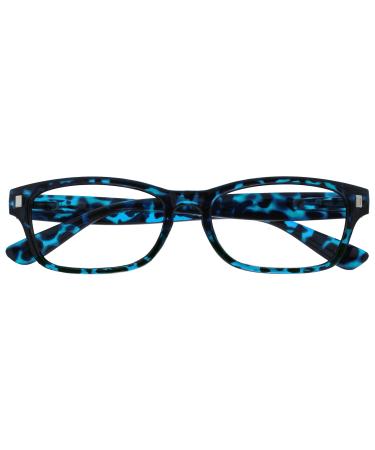Opulize Unisex Nix Reading Glasses (Pack of 1) +3.00 Diopters Blue Tortoiseshell