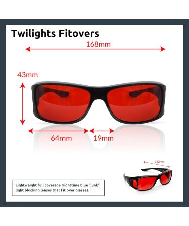 TrueDark Twilights Fitover Blue Light Blocking Glasses - Reduce Eye Strain & UV Glare for Better Sleep | Men & Women | Perfect for Computer Gaming TV & Phone - Dave Asprey - Buy Online on GoSupps.com