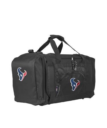 Officially Licensed NFL "Roadblock" Duffel Bag , Black, 20" x 11.5" x 13" Houston Texans